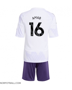 Billige Fotballdrakt Manchester United Amad Diallo #16 Replika Bortedraktsett Barn 2025-26 Kortermet (med bukser)